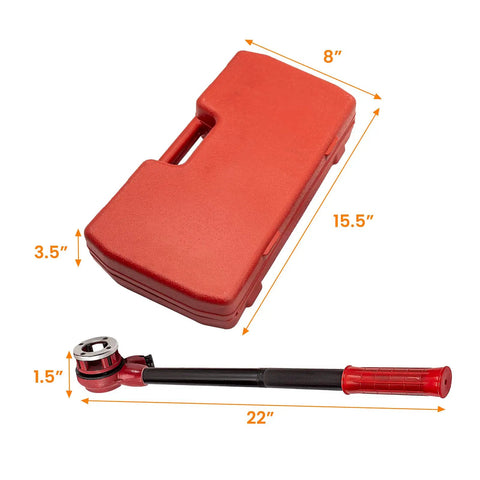 Pipe Threader Kit With 6 Dies 1/4, 3/8, 1/2, 3/4, 1, 1-1/4 Inch Manual Ratcheting Threading Tool Set, red case and tool handle