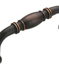 Oil Rubbed Bronze Granby Cabinet Pull 3 Inch Center To Center Drawer Handle, traditional style hardware in oil-rubbed finish