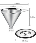 Dimensions of Pour Over Stainless Steel Coffee Dripper Cone Filter Paperless Reusable Coffee Filter For Single To Two Cup Makers