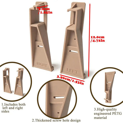 Drawer Guide Mounting Bracket Set for Left and Right Sides Replacement Rear Drawer Track Support with dimensions and features