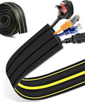 6 Ft Floor Cable Cover With Three Large Cord Channels For Wires On The Floor Beefy Heavy Duty PVC Duct Indoor Outdoor Wire Management And Cord Hider Keeps Cables Neat Reduces Trip Hazards Black
