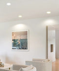 Living room featuring 24 Pack Of 4 Inch Led Recessed Ceiling Lights With 5Cct Dimmable Controls and Easy Color Adjustment.