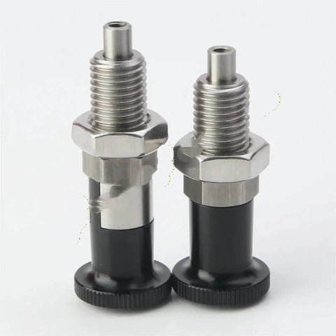 Boss Level Self Locking Indexing Plunger M10 Through M16 with rugged aluminum knob and black matte finish