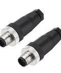 Two Pack 8 Pin M12 Male Aviation Connector Wire Plugs A Coding 12mm Circular Sensor Connector Waterproof IP67