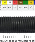 Left Hand Wound Garage Door Torsion Spring 225x2x27 Heavy Duty Beefy Replacement For Right Side with coil measurement chart.