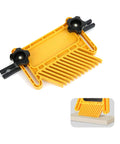 Shop Ready 166Mm Woodworking Featherboard And Table Saw Push Block Kit for kickproof cutting, featuring yellow durable plastic design.
