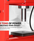 Heavy Duty 30 Ton Hydraulic Shop Press With Movable H Frame Plate For Auto Mechanics And Metal Fabrication solid red and silver hydraulic cylinder.