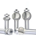 5 Piece Edging Fluting Router Bit Set With 1/2 Inch Shank, Concave Sunk Bead Radii R4mm R5mm R11.3mm R13.6mm, metal bits displayed
