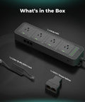 Four Outlet Smart Automation Expansion Module For Indoor Grow Rooms That Plugs Straight Into Your Climate Controller And Gives You Dope Extra Power Ports For Every Setup with RJ12 cord and splitter.