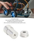 REXVTNS 4mm aluminum motor shaft coupling with mounting hub; silver alloy, pair, for omnidirectional robot wheels