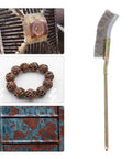 Ergonomic Bonsai Brush With Curved Or Straight Head Pipe Bend Pro Grade Rustproof Steel Garden Tool For All Skill Levels Non Toxic Finish Easy Grip Handle Essential Cleaning And Shaping Tool For Bonsai Enthusiasts And Beginners, curved steel brush
