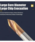 Close-up of carbide drill bit tip with gold coating, 60° chamfer, D12x75L shank