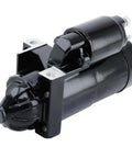 Beefed-Up Marine Starter For 4.3L To 8.9L Boat Engines, 1.7kW High Output Replacement, OE Standard Quality, black casing, front view