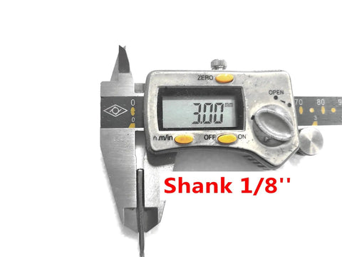 Caliper measuring 3mm shank of 30 Piece Ball Shape Diamond Burr Set For Rotary Tools, Pro Grade Diamond Grinding Burs.
