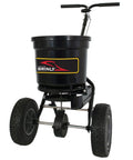 Heavy-Duty Push Spreader With Side Deflector Kit And Hopper Grate For Lawn Care, 50 Lb Capacity Handles Fertilizer, Grass Seed, Or Ice Melt