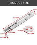 6 Inch Flush Bolt For Double French Doors And Patio Wood Doors Built Tough Heavy Duty Stainless Steel Concealed Sliding Door Latch In Brushed Chrome Finish shown with measurements