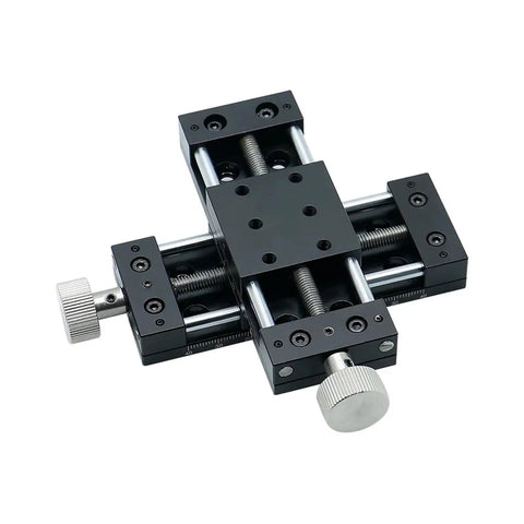 Manual XY Axis Motion Stage Cross Slide Table With Stainless Steel Build Rock Solid Linear Motion Guides Effective Travel 40mm By 60mm