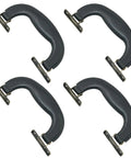 4 Pieces Vintage Style Luggage Handle Fittings In Black Leather And Plastic Replacement Hardware