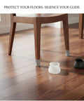Oval Silicone Chair Leg Caps For Irregular Furniture Legs on wooden chair, with glide pads for tile, laminate floors, floor saver.
