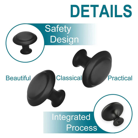 12 Pack Black Cabinet Knobs 1.2 Inch Modern Drawer Knobs For Cabinets And Drawers Aluminum Alloy Durable And Corrosion Resistant Safe Rounded Edges Easy Grip Sleek Minimalist Hardware Game Changer For Kitchen And Home