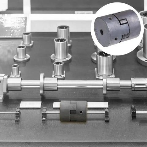 Check Out This 3 Piece Black L075 Jaws Coupler Set With Rubber Spider Inserts Perfect Buffer For CNC Lathe And Motor Pump Connections Easy Hook Up black L075 jaw coupling on shaft