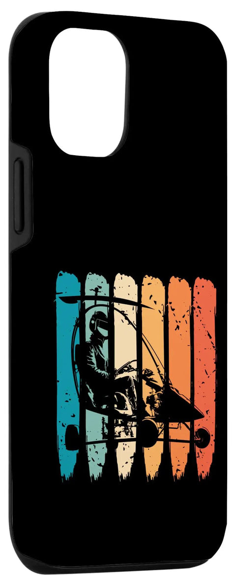 Dope Retro Gyrocopter Pilot Inspired Phone Case For iPhone 12 And 12 Pro, Vintage Autogyro Gyroplane Art For Aviation Fans