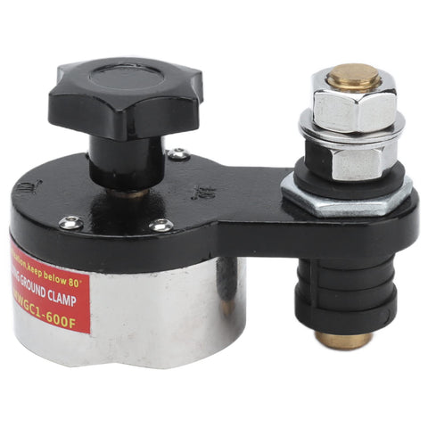 Close-up of Magnetic Welding Ground Clamp Workhorse With Sturdy Adjustable Switchable Holder, Grounding Magnet Connector