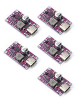 Top Shelf 2S 3S Lithium Battery Charger Module, 15W Boost With Balanced Management, USB Type C Fast Input, Adjustable 1.5A Output, Over Voltage Safety Guard, Rock Solid Pack Of Five For Smooth Plug And Play Builds - five modules arranged on a flat surface.