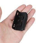 Two Pack No Fuss Self Closing Cabinet Hinges Half Inch Black Steel Semi Concealed With Heavy Duty Spring held in hand