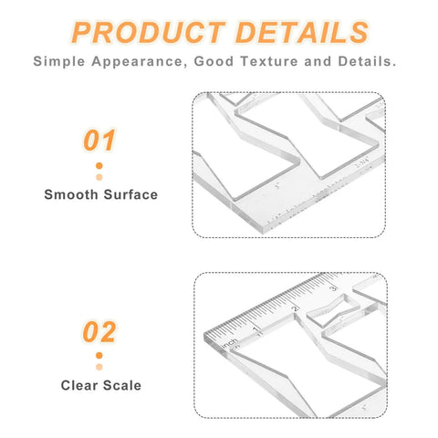 Top Shelf Bow Tie Router Template Plus Butterfly Inlay Guide with smooth surface and clear scale for precise routing tasks.