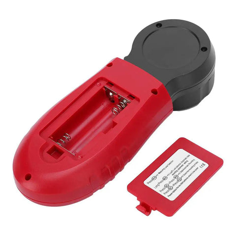 Back view of Handheld Illuminance Meter With Digital Lux Readout For Accurate Lighting Measurements showing battery compartment.