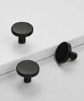 Matte Black Round Cabinet Knobs 2 Pack With Screws Easy Install Modern Alloy Furniture Hardware For Cupboards Dressers