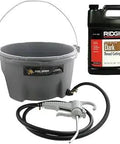 Handheld Oiler Bucket Kit With 1 Gallon Premium Dark Pipe Threading Oil For RIDGID 300 535 700 12R Pipe Threaders Ergonomic Trigger