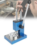 Professional Grade Ring Stretcher And 4 Point Spline Mandrel Tool with lever, heavy duty blue metal design.