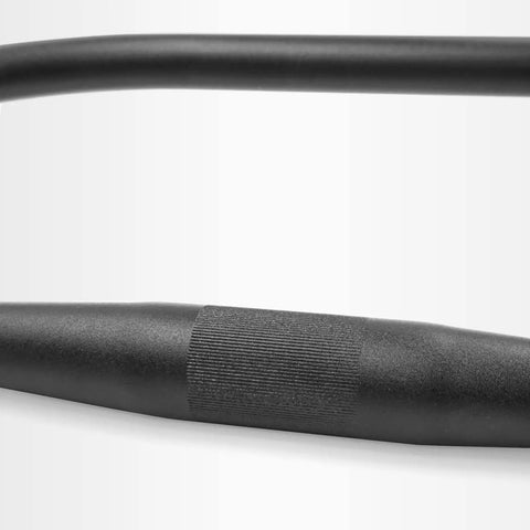 Close-up of Lightweight Aluminum 6061 Gravel Bike Handlebar For Touring Multifunction Crossbar, 690mm, black grip detail.