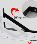 Built Like A Tank Heavy Duty Floating Shelf Brackets 2 Pack Wall Mount L Brackets Cold Rolled Steel in black and white color.