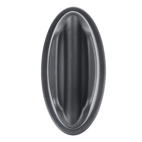 Top view of front wheel riser for indoor bike trainers, heavy duty leveling block with rubber padded base, stable plastic stabilizer