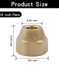 Premium Quarter Inch Brass Flare Nuts 10 Pack Corrosion Resistant Hardware For Fuel Oil Gas And Vacuum Lines Built Tough For High Pressure Auto Repair With Rock Solid Seals Every Time, 1/4 inch flare nut dimensions.