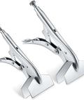 Two Pack 8 Inch And 10 Inch Locking Sheet Metal Pliers Set Heavy Duty Duck Bill Pliers With Adjustable Tension Carbon Steel