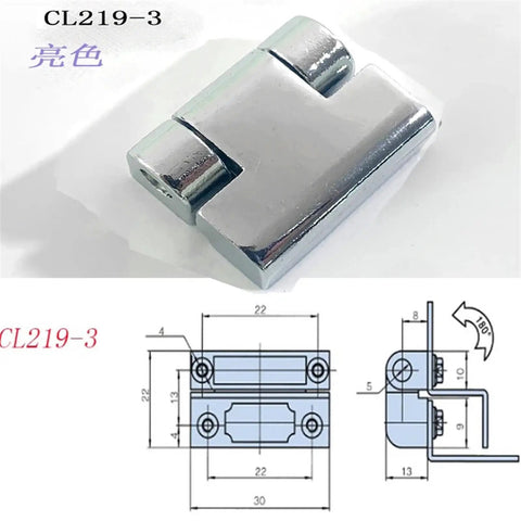 Rugged Heavy Duty Zinc Alloy Folding Door Hinges 2 Pack For Cabinets And Furniture Chrome Zinc Finish with technical diagram