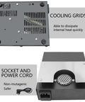 Bottom view of Workhorse Hot Air Preheater Station 853B 220V 540W showing cooling grids and socket with power cord