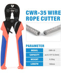 Wire Rope Crimping Tool For Aluminum Oval Sleeves And Ferrules, Heavy Duty Swaging Kit With Wire Rope Cutter, front view