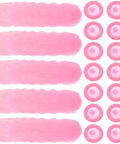 Premium Latex Finger Cots 100 Pack Anti Static Breathable Protective Covers displaying pink latex cots and fingertip guards.