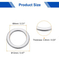 Hecka Durable M8 Flat Washers Set Of Twenty Thickened 304 Stainless Steel Spacers With Burr Free Edges showing size dimensions, with 8mm inner and 12mm outer diameters.