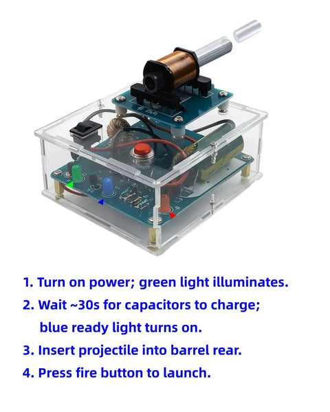 Coilgun Soldering Practice Kit For Electronics Enthusiasts And Beginners, Complete Soldering Project With Components, PCB And Enclosure