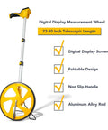 Digital Measuring Wheel With Backlit Display Telescopic Rolling Measuring Tool For Indoor Outdoor Distance Measurement, 23-40 inch, foldable design.