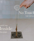 Hand removing Shower Drain Hair Catcher 2 Pack Disposable Bathroom Hair Trap Easy To Install In Shower Drain Covers Prevent Clogs No Fuss Drains As Seen On Shark Tank from shower drain