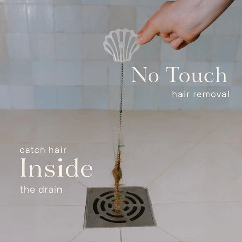 Hand removing Shower Drain Hair Catcher 2 Pack Disposable Bathroom Hair Trap Easy To Install In Shower Drain Covers Prevent Clogs No Fuss Drains As Seen On Shark Tank from shower drain