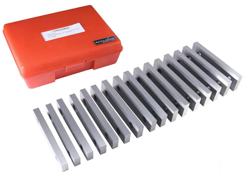 Precision Machinist Parallel Sets Eight Pairs One Half Inch Thick Six Inch Long Alloy Steel Parallels For Layout And Setup Pro Grade Tooling With Five Sixteenths Inch Holes And Three Eighths Inch Holes EG06 0428 with red case