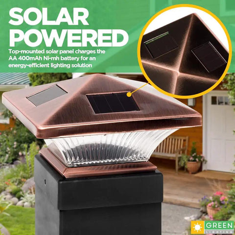 8 Pack Siena Solar Post Cap Deck Lights For 4x4 Wood Posts And 4x4 Or 5x5 PVC Vinyl Posts Bronze Finish Outdoor